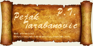 Pejak Tarabanović vizit kartica